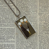 Birds, Charley Harper illustrations upcycled to soldered hand-soldered glass pendant 