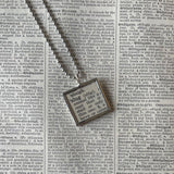 Slug, vintage dictionary illustration, up-cycled to hand soldered glass pendant