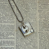 Nightmare before Christmas, Jack Skellington, original illustrations from vintage book, up-cycled to soldered glass pendant