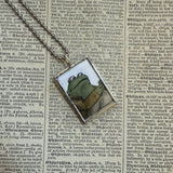 00Frog and Toad, vintage children's book illustrations, up-cycled to soldered glass pendant