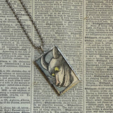 Wild Things, Max, Sendak, vintage children's book illustrations, up-cycled to soldered glass pendant