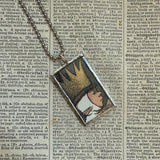 Wild Things, Max, Sendak, vintage children's book illustrations, up-cycled to soldered glass pendant