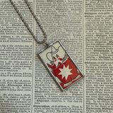 Babar, original vintage 1960s book illustrations, upcycled to soldered glass pendant