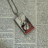 Babar, original vintage 1960s book illustrations, upcycled to soldered glass pendant