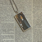 Madeline and Miss Clavel, original illustrations from vintage book, up-cycled to soldered glass pendant
