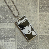 00Emily the Strange, vintage illustrations up-cycled to soldered glass pendant