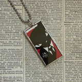 00Emily the Strange, vintage illustrations up-cycled to soldered glass pendant
