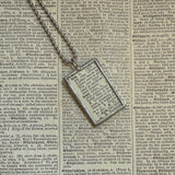 Hops plant, vintage botanical dictionary illustration, upcycled to soldered glass pendant