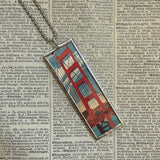 00Golden Gate Bridge, Coit Tower, vintage San Francisco Travel images, upcycled hand soldered glass pendant