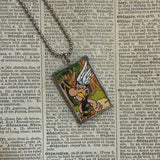 Asterix, Obelix, original vintage 1960s book illustrations, upcycled to soldered glass pendant