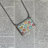 Live in Peace - 1970s stamp upcycled to hand soldered glass pendant