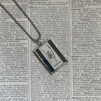 Tattoo, vintage 1930s dictionary illustration, hand-soldered glass pendant