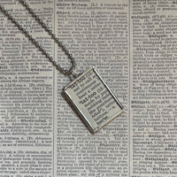 Tattoo, vintage 1930s dictionary illustration, hand-soldered glass pendant