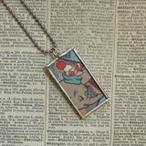 Dumbo, vintage illustrations, up-cycled to soldered glass pendant