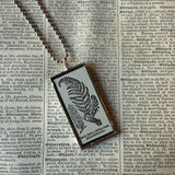 Lady Fern, vintage botanical dictionary illustration, upcycled to soldered glass pendant