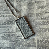 Lady Fern, vintage botanical dictionary illustration, upcycled to soldered glass pendant
