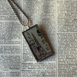 Sea Monkeys, vintage 1970s comic advertisement illustrations upcycled to soldered hand-soldered glass pendant