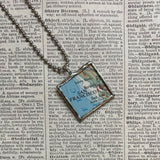 San Francisco, vintage map, hand-soldered glass pendant