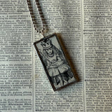 Alice in Wonderland, original illustrations from vintage book, up-cycled to soldered glass pendant