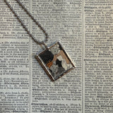Mouse, prince charming, vintage children's book illustrations, up-cycled to soldered glass pendant