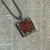 Slurp! Rip! onomatopoeia, vintage comic book illustration, upcycled to soldered glass pendant (Copy)