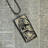 Alice in Wonderland, original illustrations from vintage book, up-cycled to soldered glass pendant