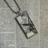 Alice in Wonderland, original illustrations from vintage book, up-cycled to soldered glass pendant