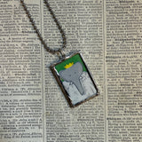 Babar, original vintage 1960s book illustrations, upcycled to soldered glass pendant