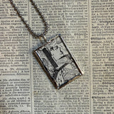 Alice in Wonderland, original illustrations from vintage book, up-cycled to soldered glass pendant
