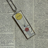 Solar / Lunar eclipse, vintage 1940s atlas illustration, up-cycled to soldered glass pendant