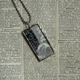 Starry Victorian woman vintage illustrations, hand-soldered glass pendant