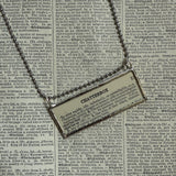 Chatterbox, Chatter, vintage dictionary pages, up-cycled to soldered glass pendant (Copy)