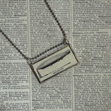 Dirigible, Zeppelin, Blimp, Air Ship, vintage dictionary illustrations, up-cycled to soldered glass pendant