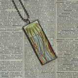 Jellyfish, Sea horse, vintage children's book illustrations, up-cycled to hand soldered glass pendant