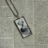 Anthropomorphic Poison bottle, donkey skeleton, vintage illustrations, hand-soldered glass pendant (Copy)