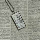 Anthropomorphic Poison bottle, donkey skeleton, vintage illustrations, hand-soldered glass pendant (Copy)