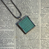 New York Brooklyn vintage map, hand-soldered glass pendant