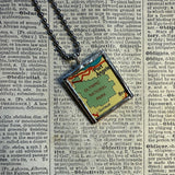 Seattle, Olympic National park vintage map, hand-soldered glass pendant