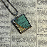 Chicago, Joliet vintage map, hand-soldered glass pendant