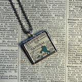 Yellowstone and Grand Teton National Parks, vintage map, hand-soldered glass pendant