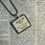 London, England vintage map, hand-soldered glass pendant