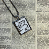 Little Frogs vintage children's book illustrations, up-cycled to soldered glass pendant