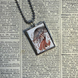 Jellyfish - vintage natural history illustration up-cycled to soldered glass pendant