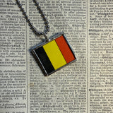 Brussels, Belgium vintage map, hand-soldered glass pendant