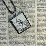 Fairies, vintage children's book illustration up-cycled to soldered glass pendant