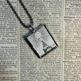 Fairies, vintage children's book illustration up-cycled to soldered glass pendant