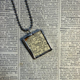 Prague, vintage map, hand-soldered glass pendant