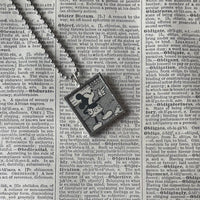 Mickey Mouse, vintage illustrations, up-cycled to soldered glass pendant