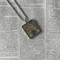 Dennis the Menace, comic book illustration, upcycled to soldered glass pendant