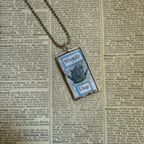Gorey The Wuggly Ump  vintage book illustrations, hand-soldered glass pendant